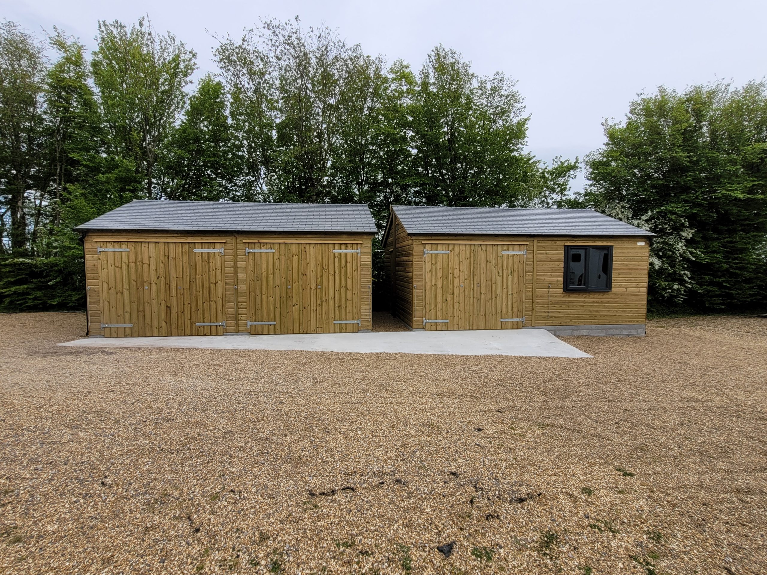 Timber double garages and combination building - bespoke wooden garages