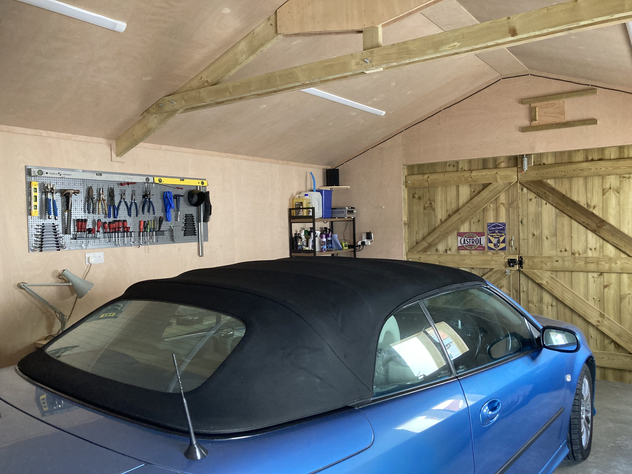 Timber garage interior